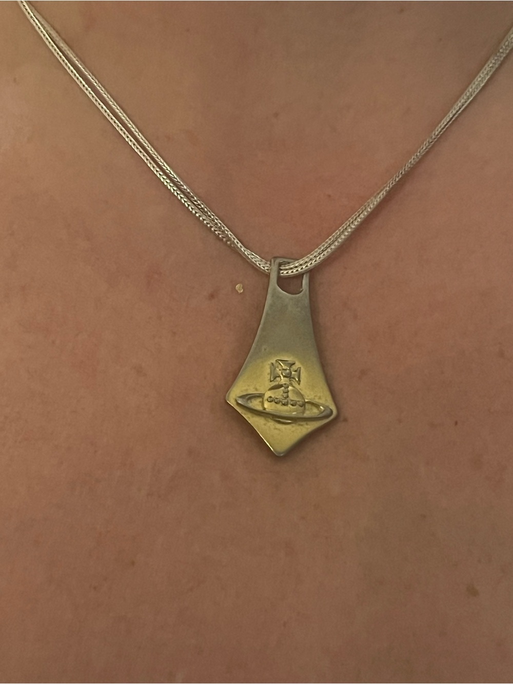 Vivienne Westwood gold - Tone Orb Pendant Necklace currently on 925 chain